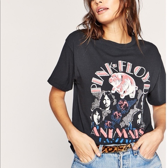 Daydreamer Tops - Free People DAYDREAMER- Pink Floyd Animals Graphic Tee. Dark grey. Small.